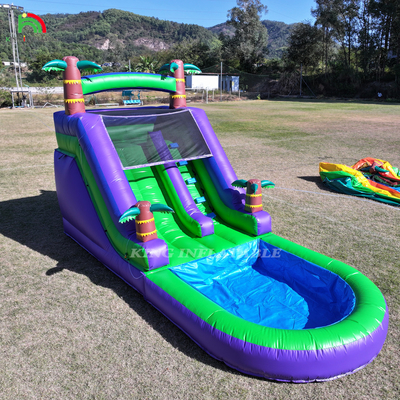 Commercial PVC Inflatable Water Slide Outdoor Backyard Kids Waterslide With Bigger Water Splash Pool & 1100W Blower