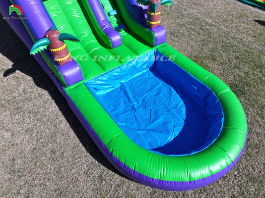 Commercial PVC Inflatable Water Slide Outdoor Backyard Kids Waterslide With Bigger Water Splash Pool & 1100W Blower