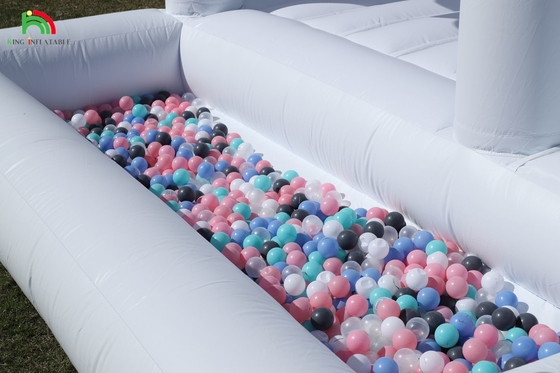13x13x10ft Commercial White Bounce House Large Jumper Bouncy Inflatable Castle For Kids Adults With Slide & Ball Pit