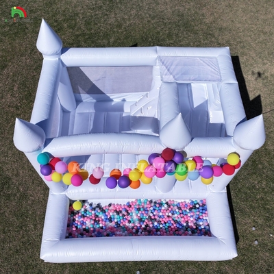13x13x10ft Commercial White Bounce House Large Jumper Bouncy Inflatable Castle For Kids Adults With Slide & Ball Pit