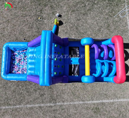 Outdoor Commercial Inflatable Bouncer Combo Bounce House Kids Party Bouncy Castle With Slide Ball Pit Climbing Obstacle Blower