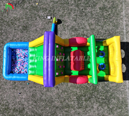 Inflatable Bouncer Combo Obstacle Course Bounce Castle House With Slides Ball Pit Climbing Obstacle Blower