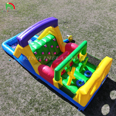 Inflatable Bouncer Combo Obstacle Course Bounce Castle House With Slides Ball Pit Climbing Obstacle Blower
