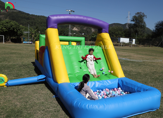 Inflatable Bouncer Combo Obstacle Course Bounce Castle House With Slides Ball Pit Climbing Obstacle Blower