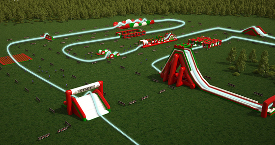PVC Tarpaulin 5k Inflatable Obstacle Course Combo Large Slide Interactive Adult Inflatable Obstacle