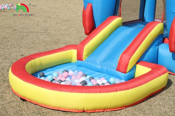 Indoor Outdoor Party Inflatable Bounce House Toddler Bounce House Combo With Ball Pit Slide Basket Trampoline
