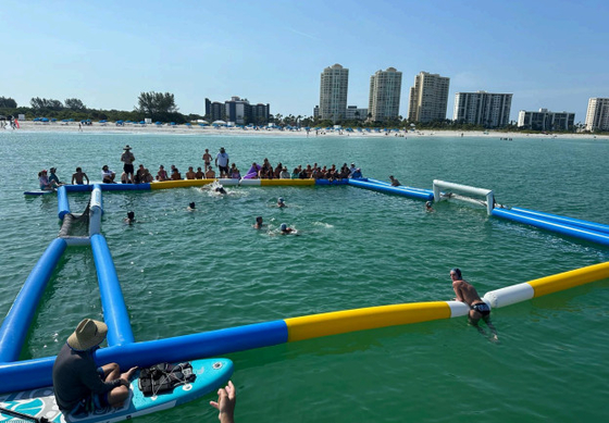 Inflatable Water Sport Game Inflatable Water Polo Soccer Field Arena Court Aqua Inflatable Soccer Court