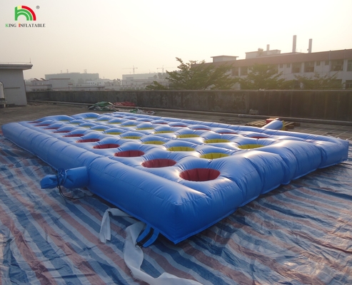 Outside Yellow Challenge Inflatable Meltdown Sport Game With Rotative Machine