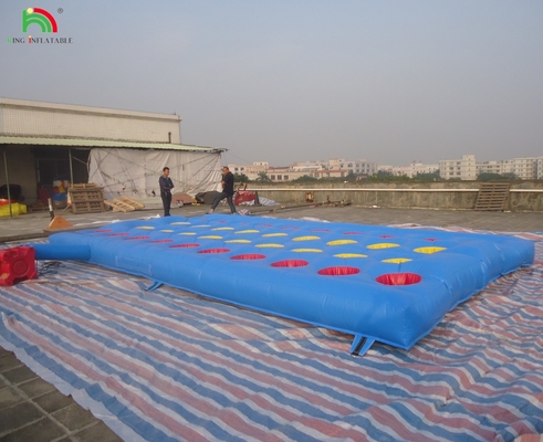 Outside Yellow Challenge Inflatable Meltdown Sport Game With Rotative Machine