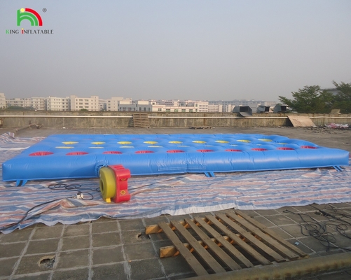 Outside Yellow Challenge Inflatable Meltdown Sport Game With Rotative Machine