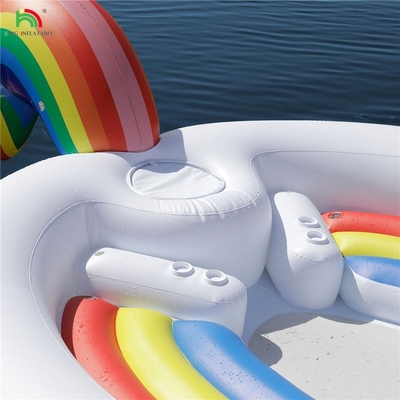 6 Person Inflatable Unicorn Water Mount Sea Lake Pool Float Water Toy Giant Unicorn Inflatable Floating Bed for Water Party