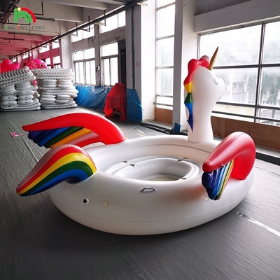 6 Person Inflatable Unicorn Water Mount Sea Lake Pool Float Water Toy Giant Unicorn Inflatable Floating Bed for Water Party