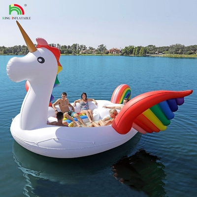 6 Person Inflatable Unicorn Water Mount Sea Lake Pool Float Water Toy Giant Unicorn Inflatable Floating Bed for Water Party