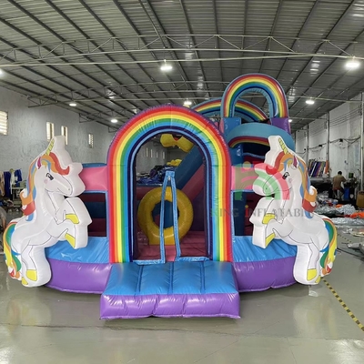 Inflatable Bouncer Combo Obstacle Course Bounce Castle House With Slides Ball Pit Climbing Obstacle Blower