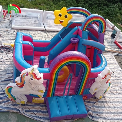 Inflatable Bouncer Combo Obstacle Course Bounce Castle House With Slides Ball Pit Climbing Obstacle Blower