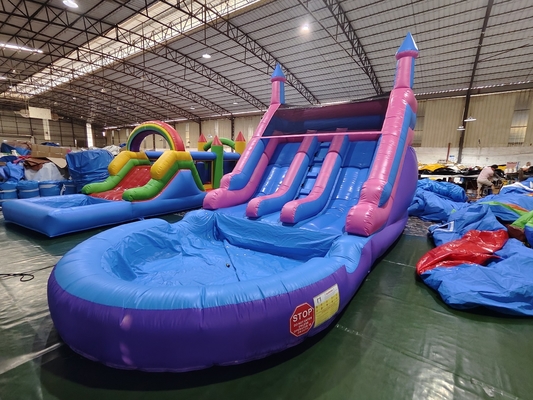 Popular Commercial Double Lane Inflatable Water Slides With Pool Water Slides Inflatable For Kids And Adults