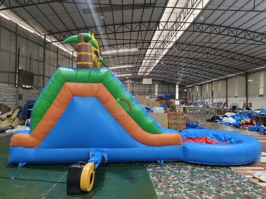Adults Kids Waterslide Commercial Grade Full PVC Double Lane Inflatable Water Slide With Airtight Splash Water Pool