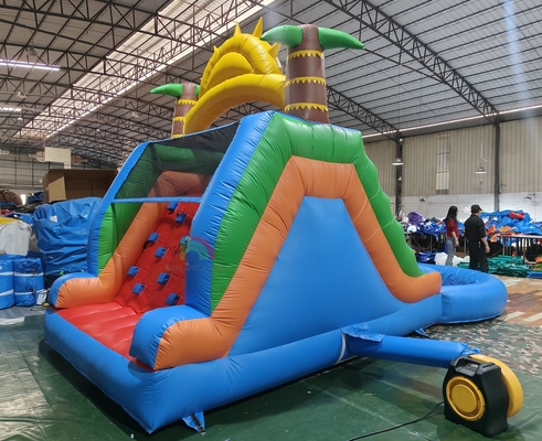 Adults Kids Waterslide Commercial Grade Full PVC Double Lane Inflatable Water Slide With Airtight Splash Water Pool