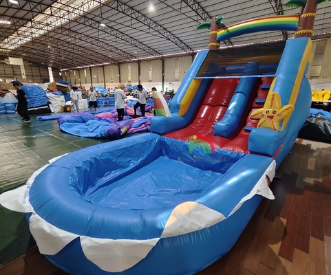Commercial Grade PVC Inflatable Water Slide Combo With Pool