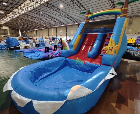 Commercial Grade PVC Inflatable Water Slide Combo With Pool