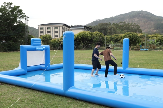 PVC Inflatable Sport Game Blue Inflatable Water Volleyball Net Field Soccer Field Arena Court Inflatable Soccer Court Field