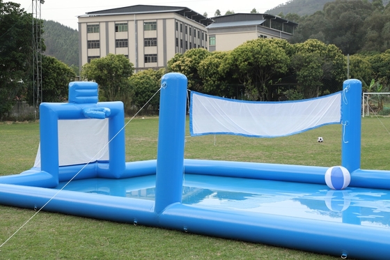 PVC Inflatable Sport Game Blue Inflatable Water Volleyball Net Field Soccer Field Arena Court Inflatable Soccer Court Field
