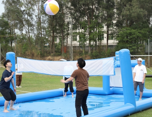 PVC Inflatable Sport Game Blue Inflatable Water Volleyball Net Field Soccer Field Arena Court Inflatable Soccer Court Field