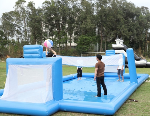 PVC Inflatable Sport Game Blue Inflatable Water Volleyball Net Field Soccer Field Arena Court Inflatable Soccer Court Field