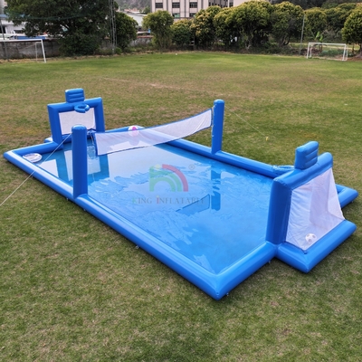 PVC Inflatable Sport Game Blue Inflatable Water Volleyball Net Field Soccer Field Arena Court Inflatable Soccer Court Field