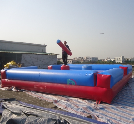 High Quality PVC Inflatable Jousting Arena Children's Gladiator Fighting Court with Sticks Includes Blower-for Trampoline Parks
