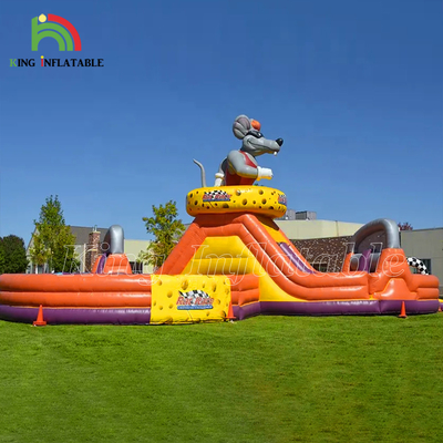 Outdoor Tractor Run Inflatable Obstacle Course Tractor Equipment Run Inflatable Obstacle Course