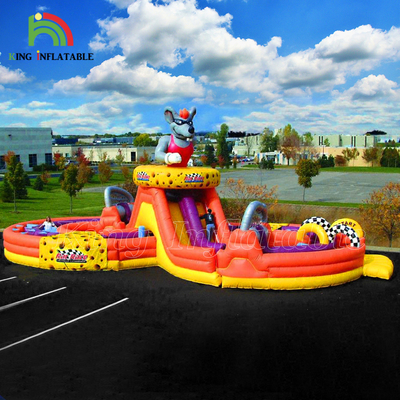 Outdoor Tractor Run Inflatable Obstacle Course Tractor Equipment Run Inflatable Obstacle Course