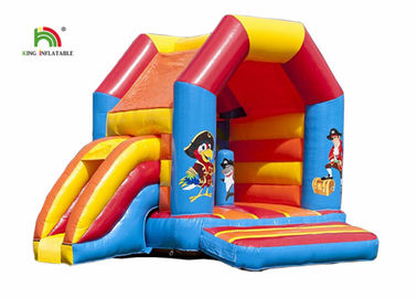 Outdoor Pirate Cartoon Printing Inflatable Jumper Castle With Roof Quadruple Stitching