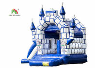 Blue 0.55mm PVC Tarpaulin Kids Inflatable Jumping Castle With Slide
