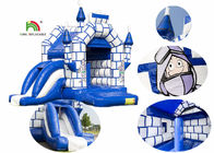Blue 0.55mm PVC Tarpaulin Kids Inflatable Jumping Castle With Slide