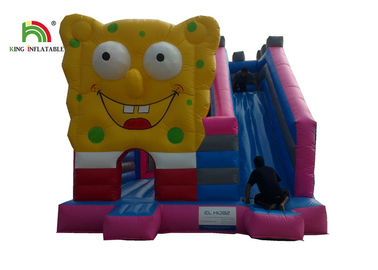 Pink Spongebob House Inflatable Jumping Castle With Square Pants And Side