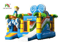 EN14960 Beach Design Inflatable Jumping Bouncer With Mesh And Slide