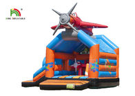 Red Plane Inflatable Jumping Castle With Bouncer Fire Retardant Plato 0.55mm Pvc Tarpaulin