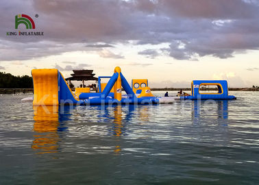 Heat - Welding Giant Blue 30 * 25m Inflatable Water Parks For Adults And Kids