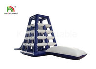 3.7 * 3.7 * 4.8m Water Parks / Outdoor Sports Blue Blow Up Tower Water Toy With Slide