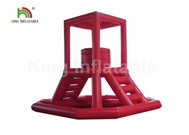 Waterproof 5 x 5 x 4.5m Lifeguard Tower Hand Painting Blow Up PVC Tarpaulin Water Toy