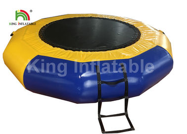 Customized Yellow 5m D Inflatable Water Toy / Floating PVC Trampoline For Water Park