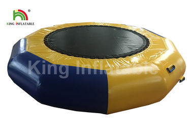 Customized Yellow 5m D Inflatable Water Toy / Floating PVC Trampoline For Water Park