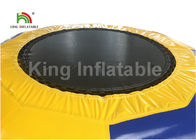 Customized Yellow 5m D Inflatable Water Toy / Floating PVC Trampoline For Water Park