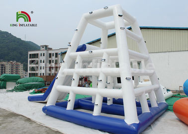 7.5 * 3.5 * 4m White Inflatable Jungle Joe Water Toys Climbing Tower For Water Park