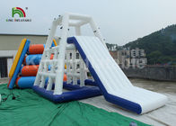 7.5 * 3.5 * 4m White Inflatable Jungle Joe Water Toys Climbing Tower For Water Park