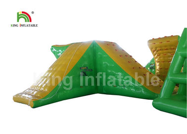 Customized 9 * 7.5 m Inflatable Diving Tower With Slide Water Toy For Water Park