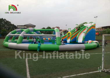 Outdoor Crocodile Kids Inflatable Water Park Floating Aqua With Digital Printing