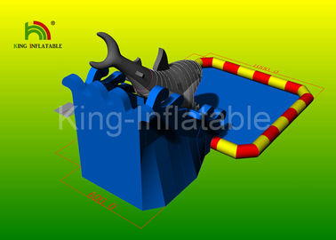 Grey Megalodon Adult &amp; Kids Inflatable Water Parks With Slide For Outdoor