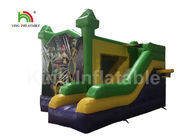EN71 Justice League Theme Green Inflatable Jumping Castle With Slide For Kids